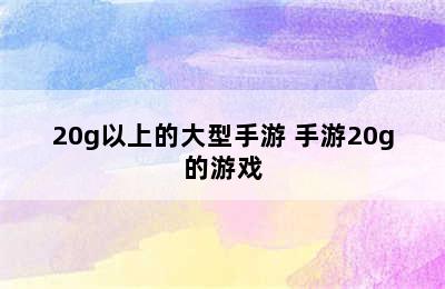 20g以上的大型手游 手游20g的游戏